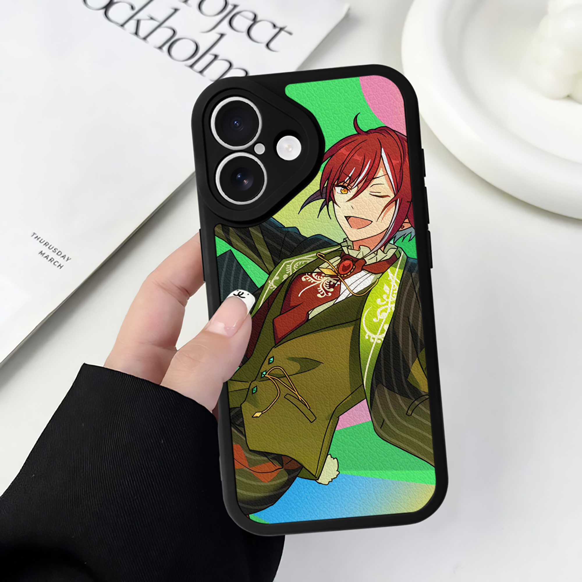 （画像用） あんさんぶるスターズ! Ensemble Stars 【iPhone 16シリーズ対応】シリコンスマホケース（レザー調） 材質：シリコン